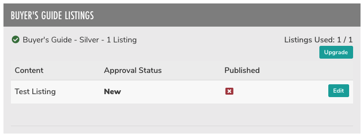 Buyers guide listings