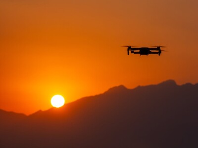commercial drone in flight