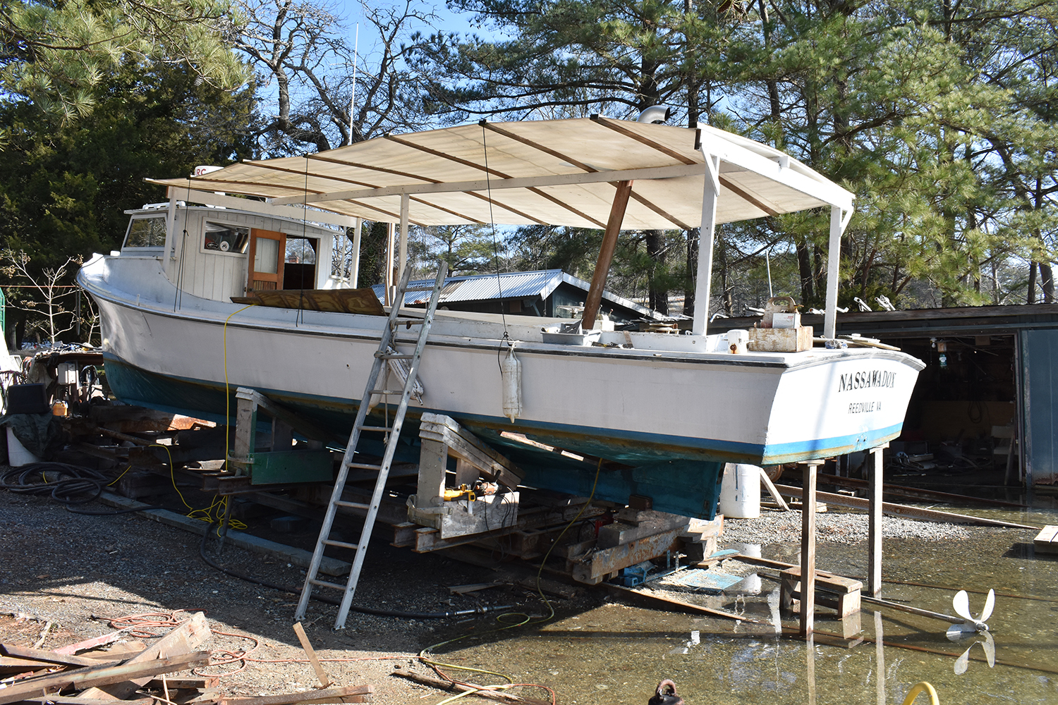 Boatshop expands Mitchell Cove 35 hull; plenty of repair work at Friendship  shop