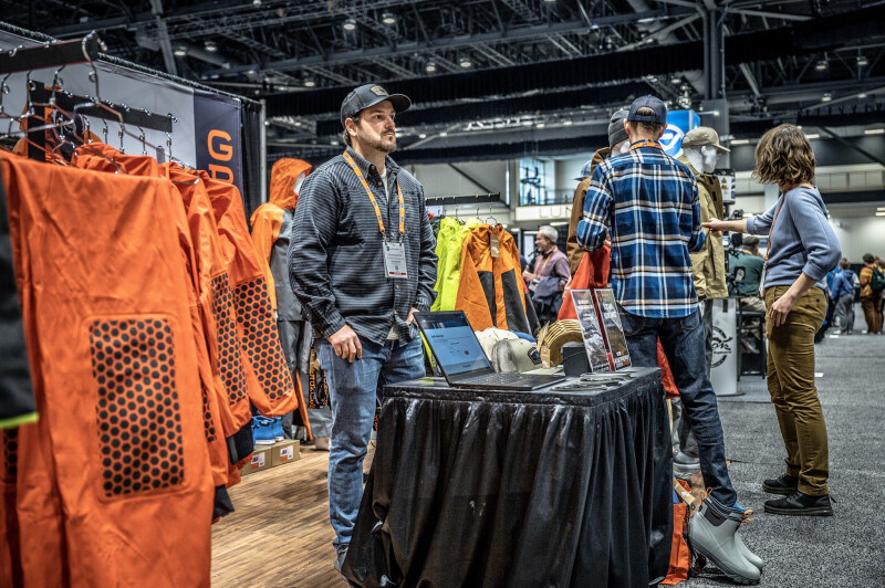 Grundens Booth #715 at the 2023 Pacific Marine Expo. Their "Cappy Hour" will include beer and hats while supplies last. Photo courtesy of Britton Spark. @couchchronicles