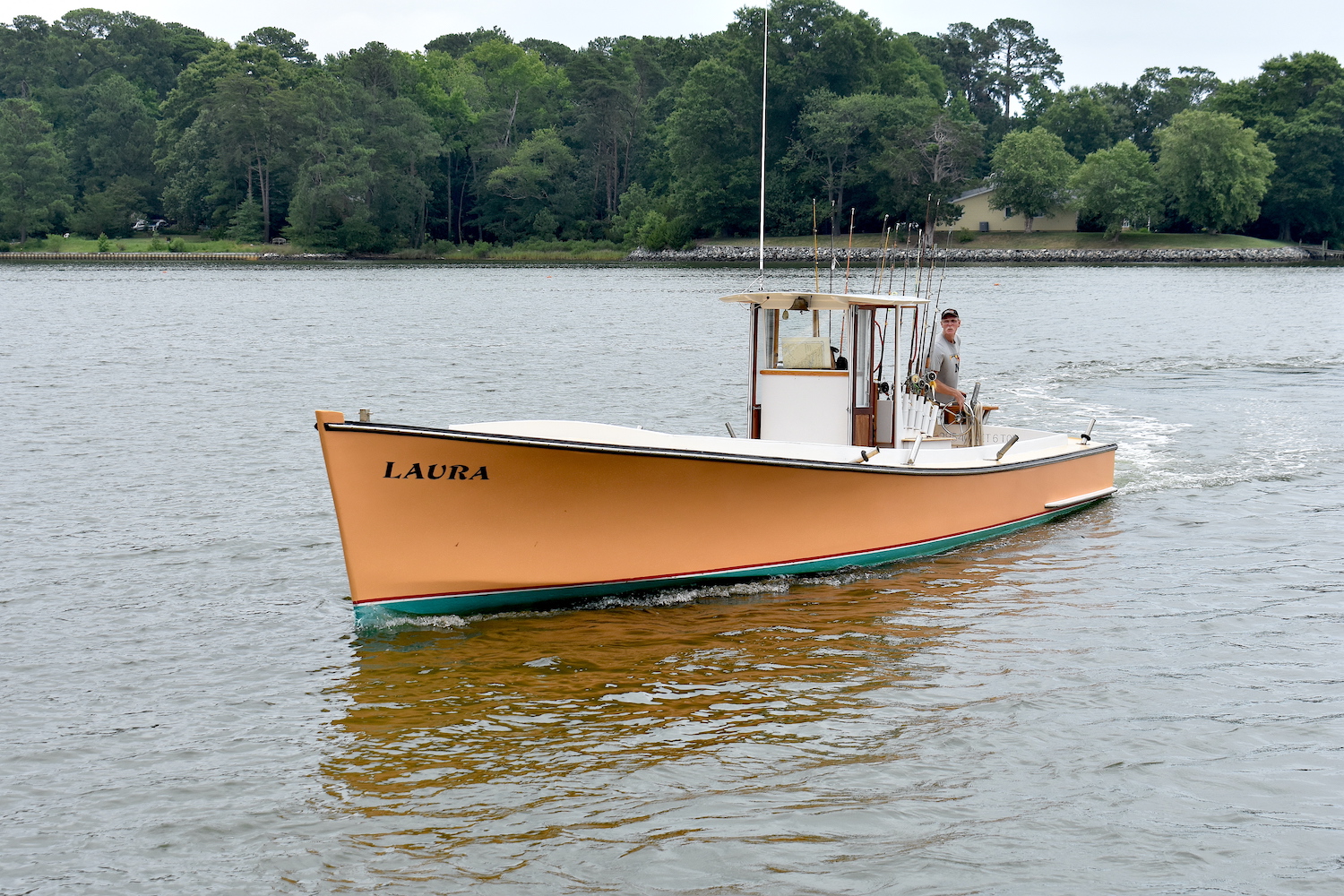 Potomac River dory returns – with a center console