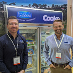 Tassal Head of Sales and Marketing Matt Vince and Cooke Inc. Director of Global Supply Brett Cooke at Seafood Expo Asia.