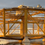 SalMar Aker Ocean's Ocean Farm 1 out of water.