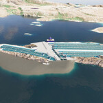 A rendering of Gigante Salmon's planned flow-through aquaculture facility.
