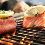 Salmon on a grill