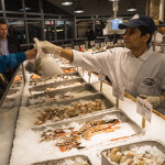 A seafood market in New York City.