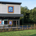 The exterior of an Aldi store.