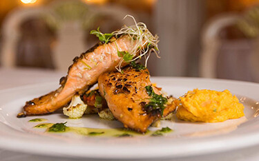 Norwegian salmon on a plate