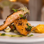 Norwegian salmon on a plate