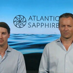 Atlantic Sapphire CFO Karl Øystein Øyehaug and CEO Johan Andreassen during the Q3 2023 investor presentation.