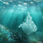 An image of plastic in the ocean.