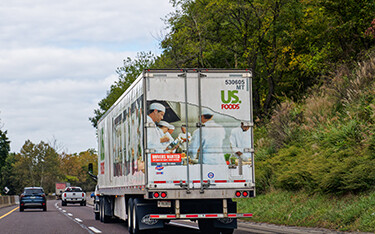 US Foods truck on the highway