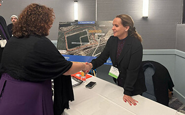 Katahdin Salmon CEO Marianne Naess at a meeting held by the Finance Authority of Maine.