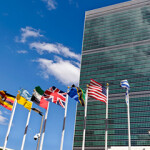 A photo of the U.N. headquarters