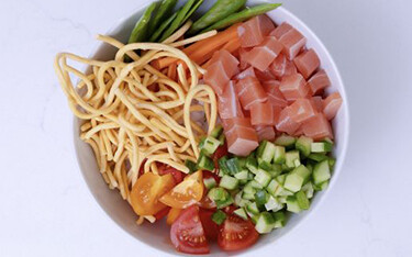 WOOP4 seafood analog bowl