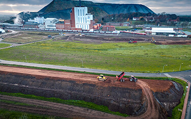 The construction site of Billund Aquaculture's RAS shrimp farm