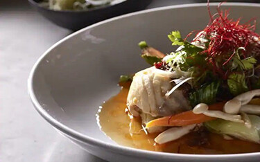 A seafood dish served on a Holland America Line cruise.