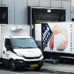 Trucks operated by Maxima Seafood.