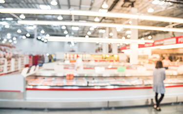 The interior of a U.S. supermarket.