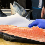 Norwegian salmon cut