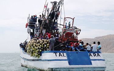 A commercial fishing vessel in Peru.
