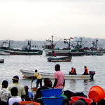 Commercial fishing vessels in Angola.