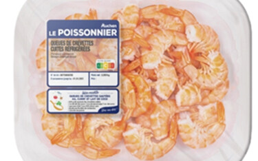 Auchan's Le Poissonnier shrimp product.