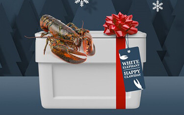 The  Live Lobster White Elephant Kit from Luke's Lobster