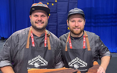 A photo of Nathan Bentley (left) and his sous chef Chris Whissell
