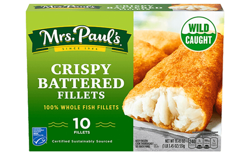 Mrs. Paul's Crisphy Battered Fillets.