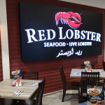 The interior of a Red Lobster restaurant.
