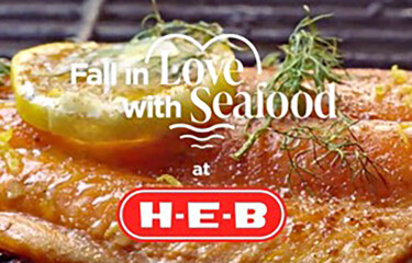 H-E-B collaboration with SNP's Fall in Love With Seafood campaign.