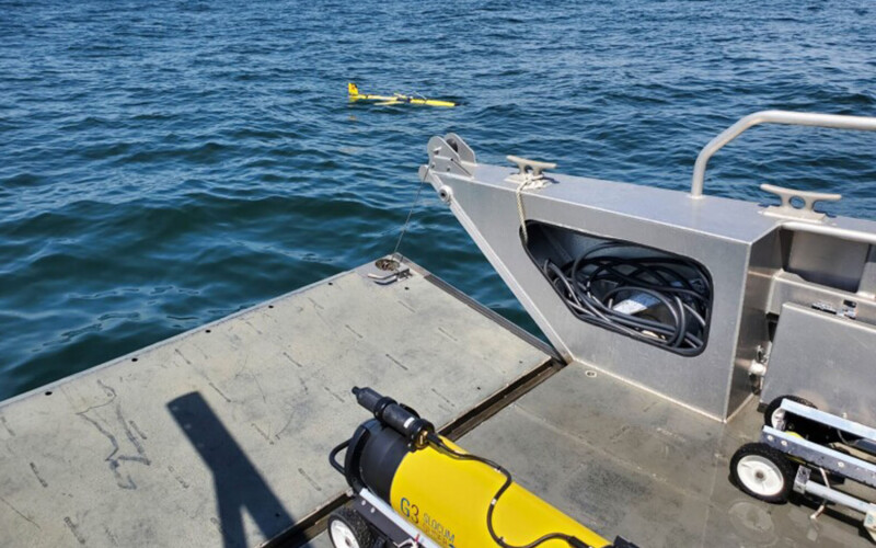 Rutgers underwater robots, or "gliders," being deployed in 2023 to observe water quality along the New Jersey coastal shelf.