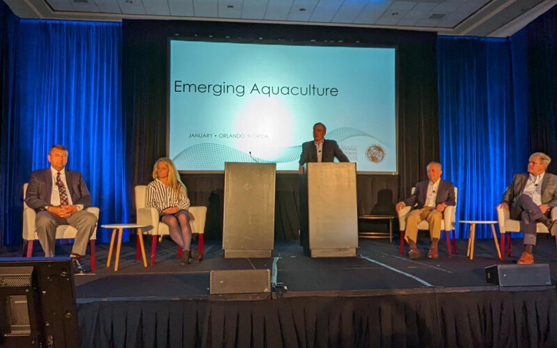 A panel at the 2024 Global Seafood Market Conference highlighting how to establish a new aquaculture operation.