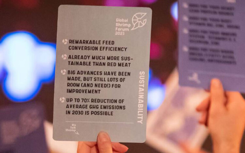 Sign from the 2023 Global Shrimp Forum.