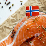 Norwegian salmon with flag