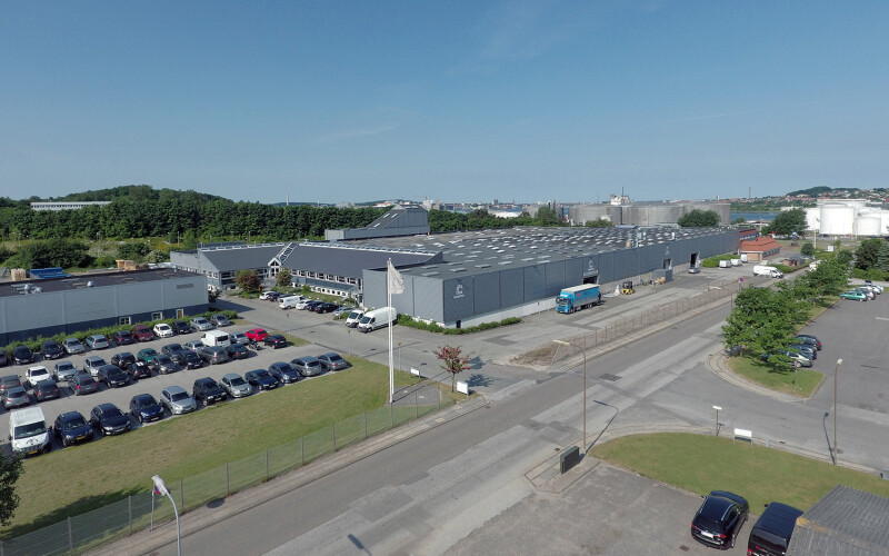 An aerial view of a Carsoe factory