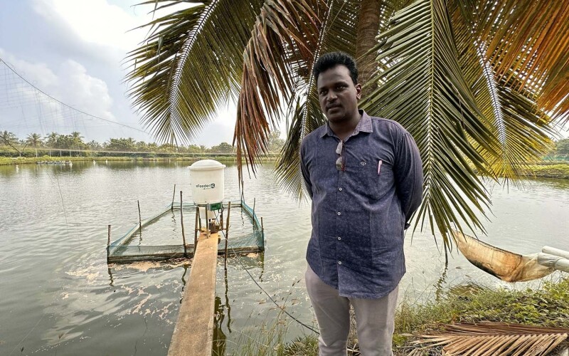 eFishery's electronic feeding system in India.