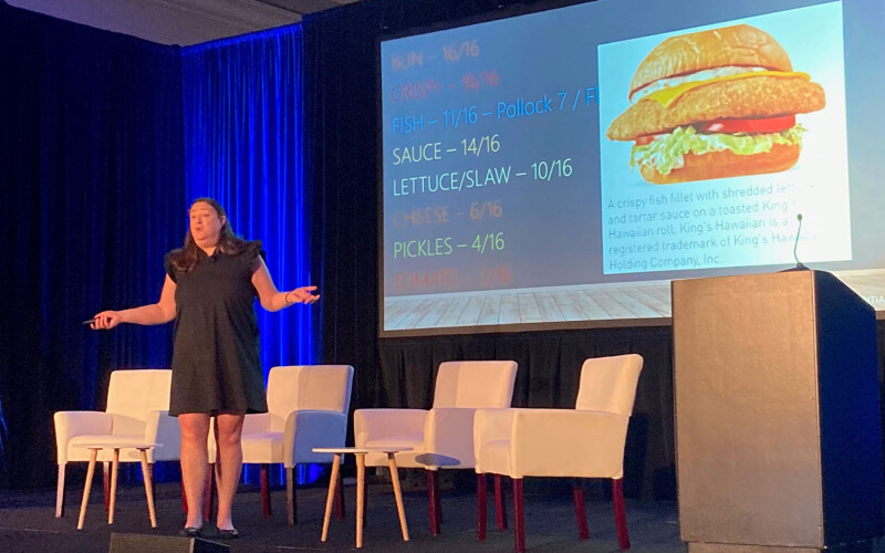 Datassential's Kelley Fechner speaking at the 2024 GSMC.