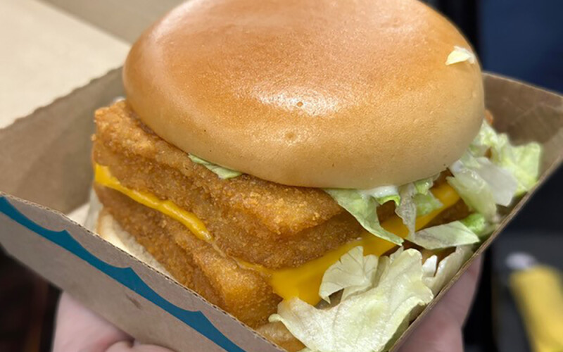 One of many fast-food pollock sandwiches on offer during the Lenten season