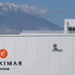 Proximar Seafood's recirculating aquaculture system facility in Yama, Shizuoka Prefecture, Japan with Mt. Fuji in the background.