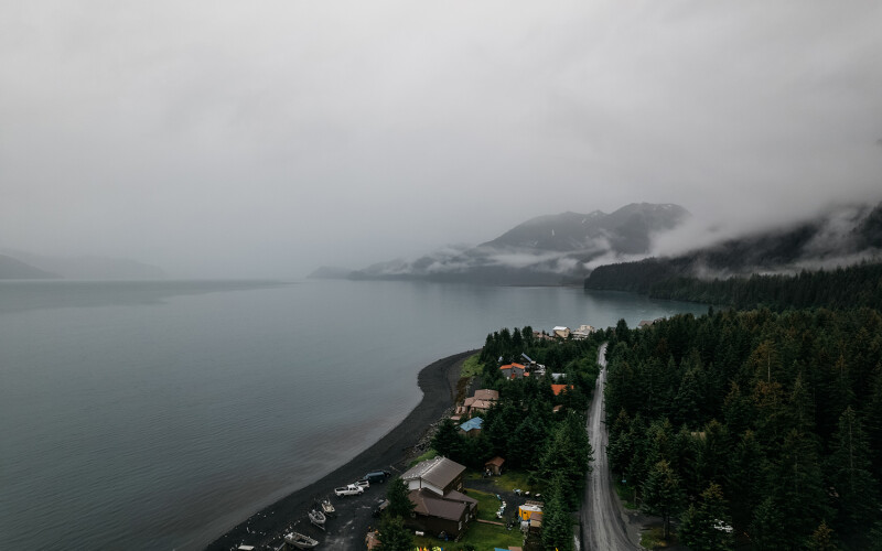 A photo of a rural Alaskan community.