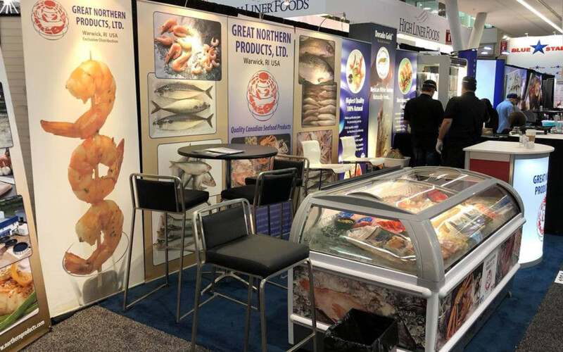 The Great Northern Products booth at Seafood Expo North America.