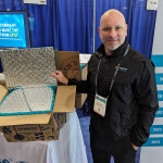 Seawise Sales Director Wayne Burke shows off the company's thermoloc packaging