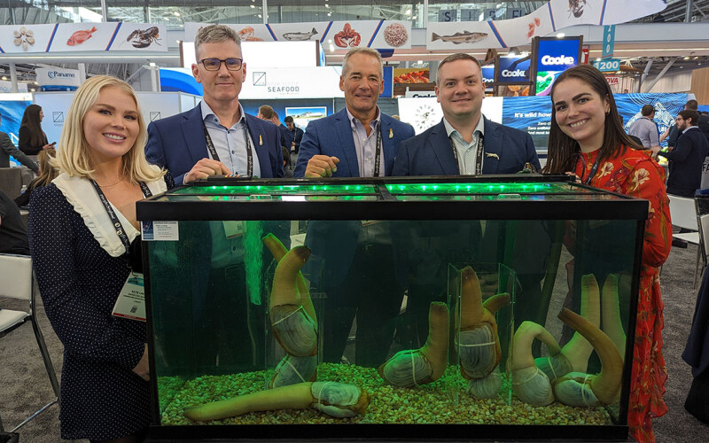 Members of the Underwater Harvesters Association at the Canada pavilion at Seafood Expo North America 2024