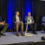 Proterra Investment Partners Managing Director Matthew Swanson, Bank of America Senior Vice President Jason Brantley, M&T Bank Executive Vice President and Head of Commercial John Doucette, and Antarctica Investors Founding Member and Managing Partner Ignacio Kleiman during a panel at Seafood Expo North America