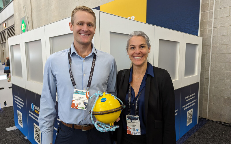 Blue Ocean Gear Sales Manager Ryan Lind and Gulf of St. Lawrence FIP Coordinator Katherine Morisette at Seafood Expo North America