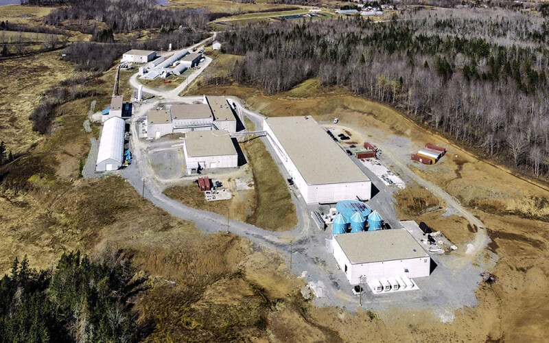 An aerial view of Sustainable Blue's facility in Nova Scotia