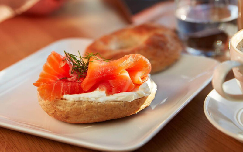 Norwegian salmon on a bagel