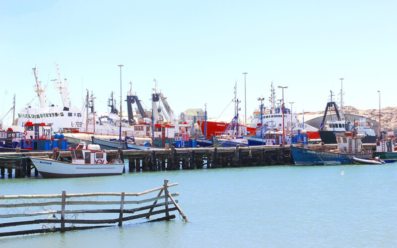 A fishing port in Luderitz, Namibia